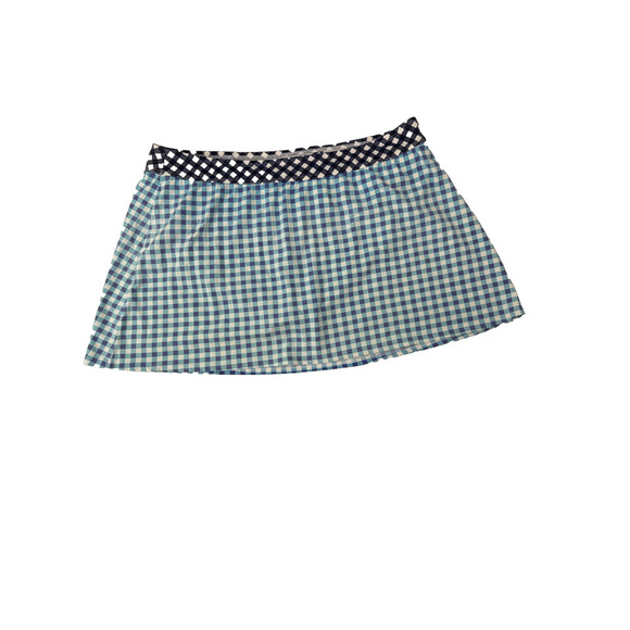 Twee Draper James Lands End Swim Skirt Preppy Retro Gingham Blue Size 18W - Picture 1 of 8
